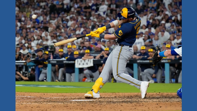 Brewers stun Dodgers with back-to-back homers in 7th inning and take 3-0 lead in NLCS with 6-2 win — KARE 11 Sports, Apple Valley Sports news