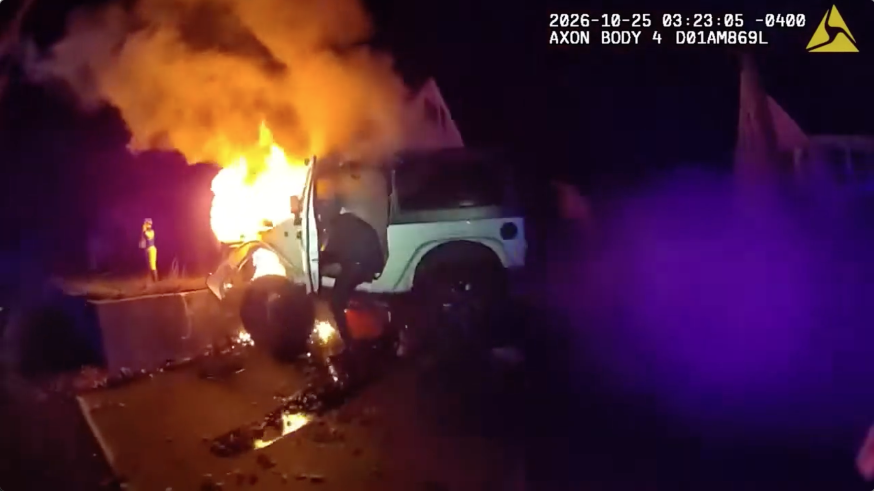 Bodycam video shows police rescuing man from burning Jeep after crash; driver facing multiple charges — FOX 9, Apple Valley Community news